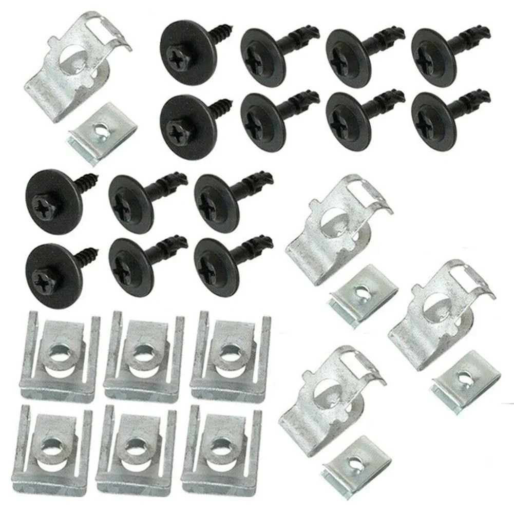 28Pcs For Audi A4 B8 A5 8T Car Undertray Engine Under Covers Fixing Clips Shield Trim Panel Screws  Auto Repairing Accessories