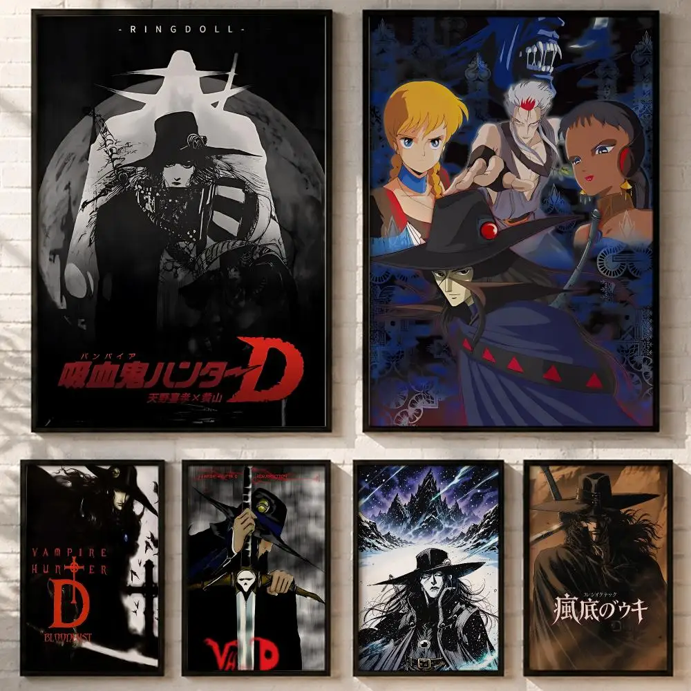 Anime Vampire Hunter D Poster HD poster wall art self-stick no-residue for home cafe office great gift