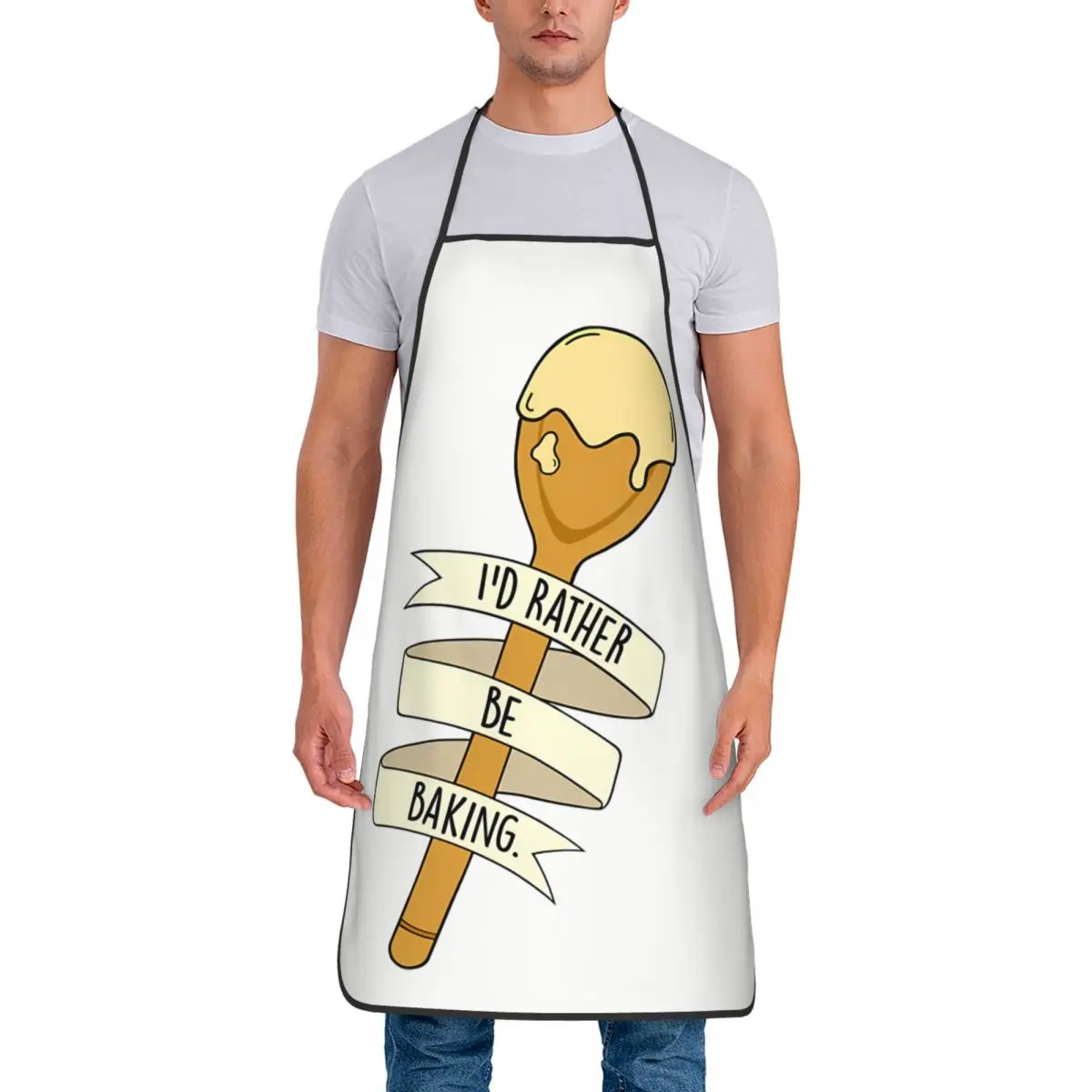 Funny I'd Rather Be Baking Aprons for Men Women Adult Unisex Kitchen Chef Bib Chef Bib Tablier Chef's Table Tablier Cuisine