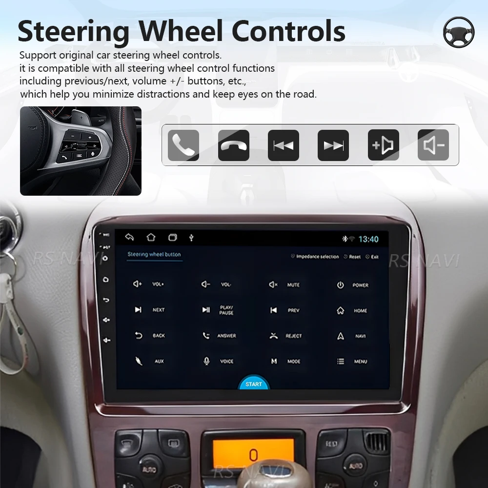 Ships in 24 hours Android 16 Carplay Auto Qualcomm 2K Car Radio Multimedia Player For Mercedes Benz S Class W200 1998 - 2005 BT
