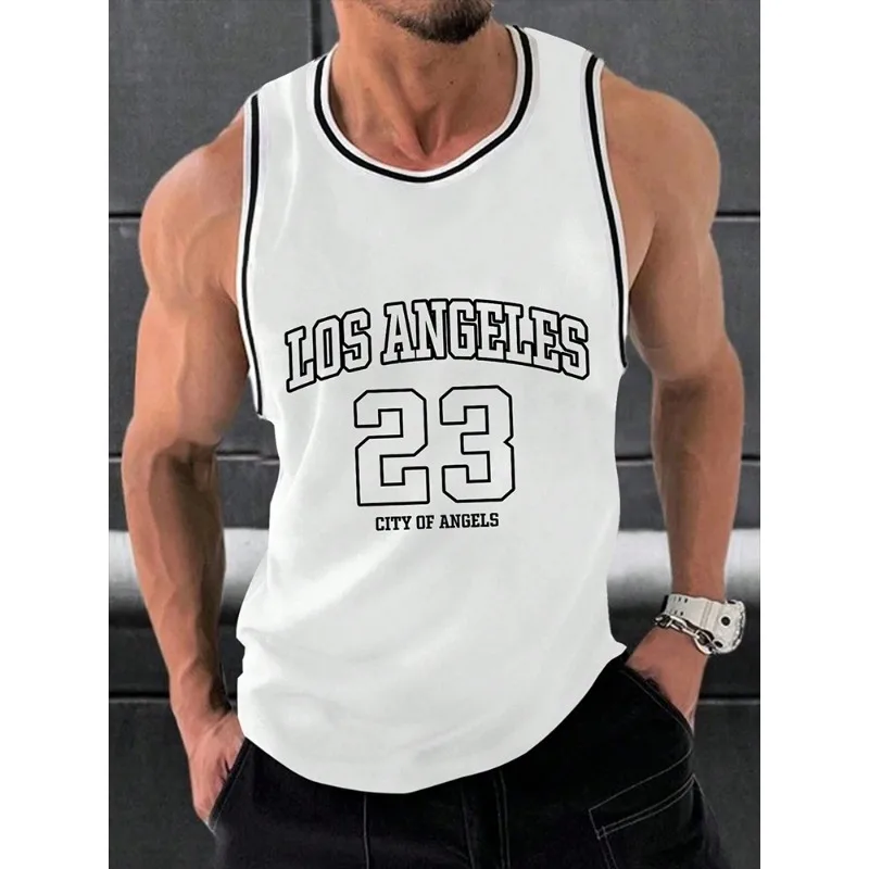 Summer Daily Urban Casual Men's Tank Top Fitness Exercise Breathable Men's Tank Top Outdoor Street Fashion Men's Tank Top