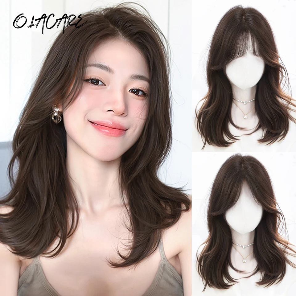 

OLACARE Body Wave Hair Toppers with Bangs for Women Synthetic Hairpieces Adding Hair Volume Long Layered Hair Toppers
