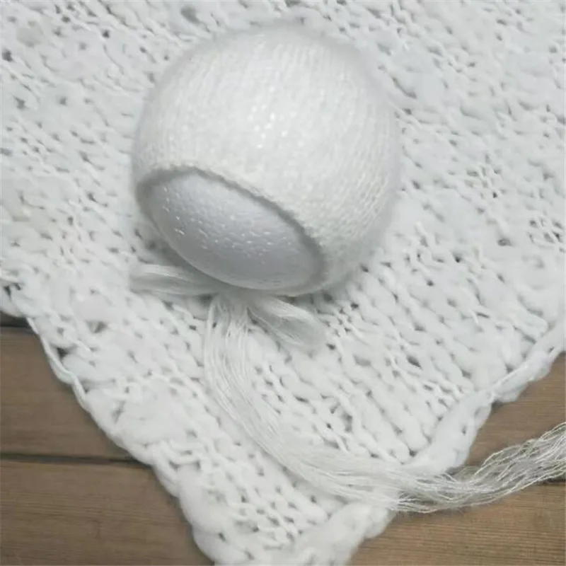 50*50cm   Handcraft Acrylic Fiber Blanket+hat  Basket Stuffer Filler Newborn Baby Photography Background