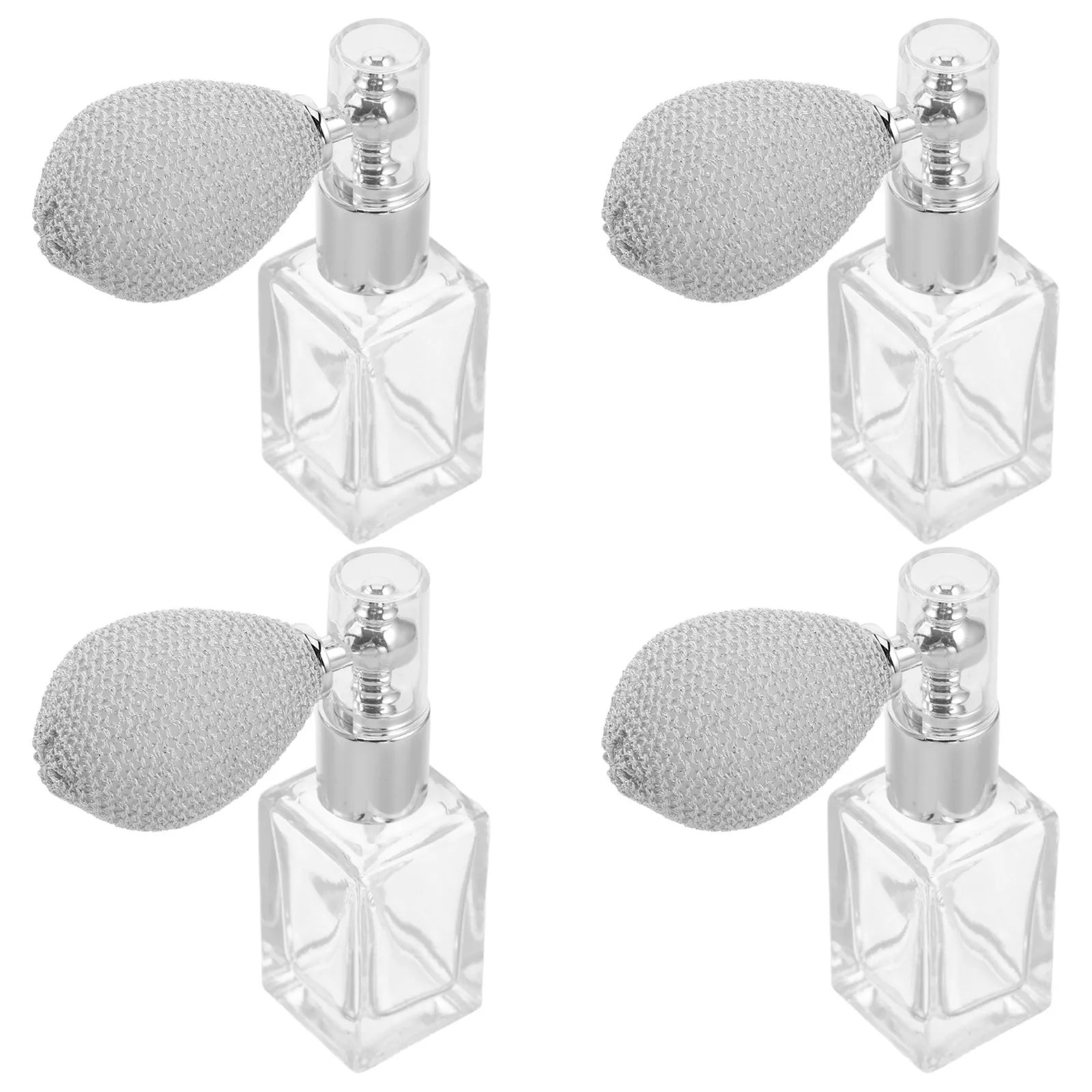 4Pcs Mini Refillable Glass Perfume Atomizer Bottles Rectangular Tooth Mist Spray Bottle Travel Friendly Elegant Decorative