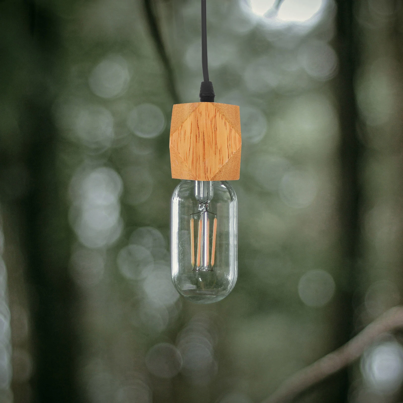 

Wood Pendant Lights E27 Sockets Farmhouse Over Table Hanging Fixtures Vintage Saving Bedroom Kitchen Decor