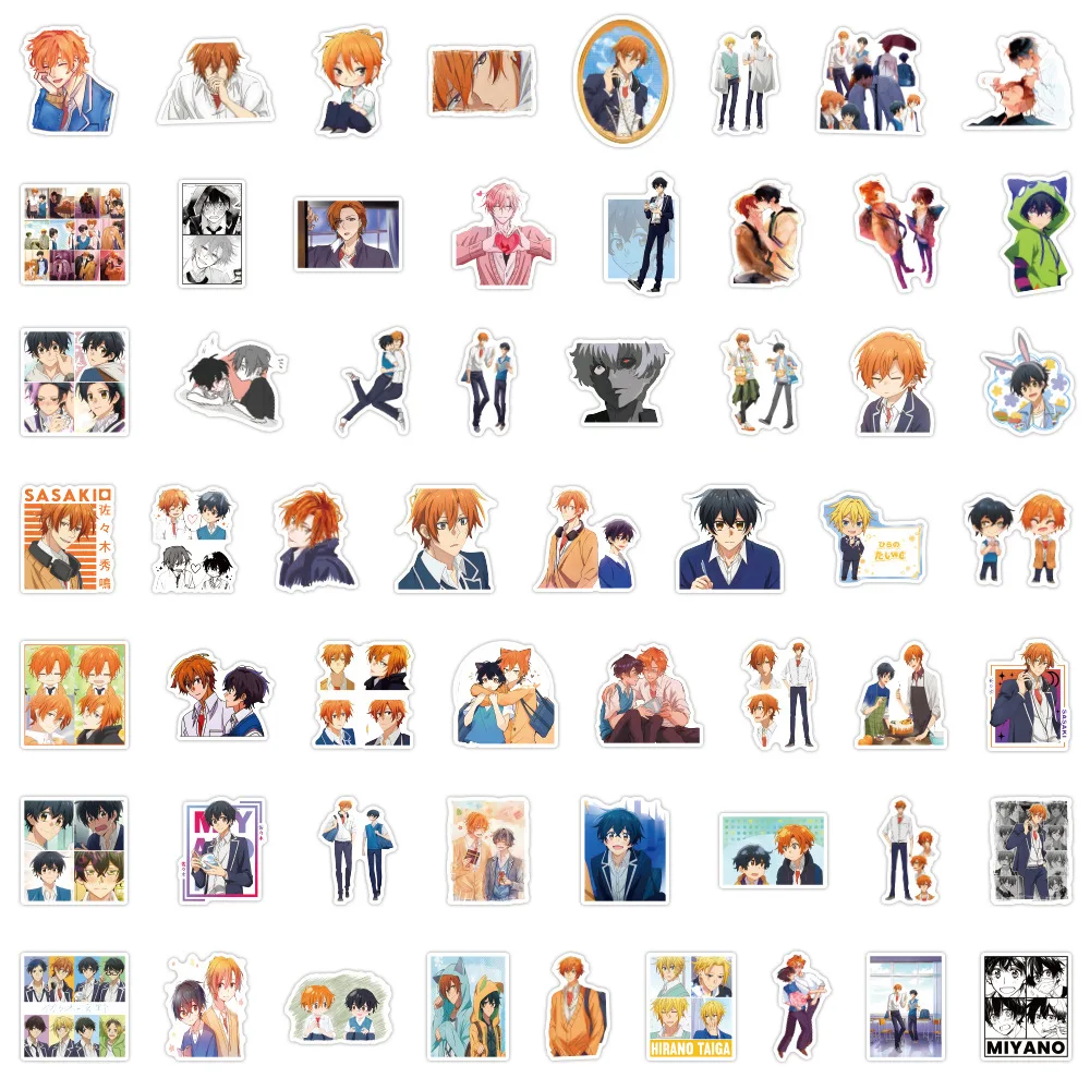 55pcs Sasaki and Miyano Cute Cartoon Graffiti Sticker Luggage Scooter Computer Bag Decorative Stickers