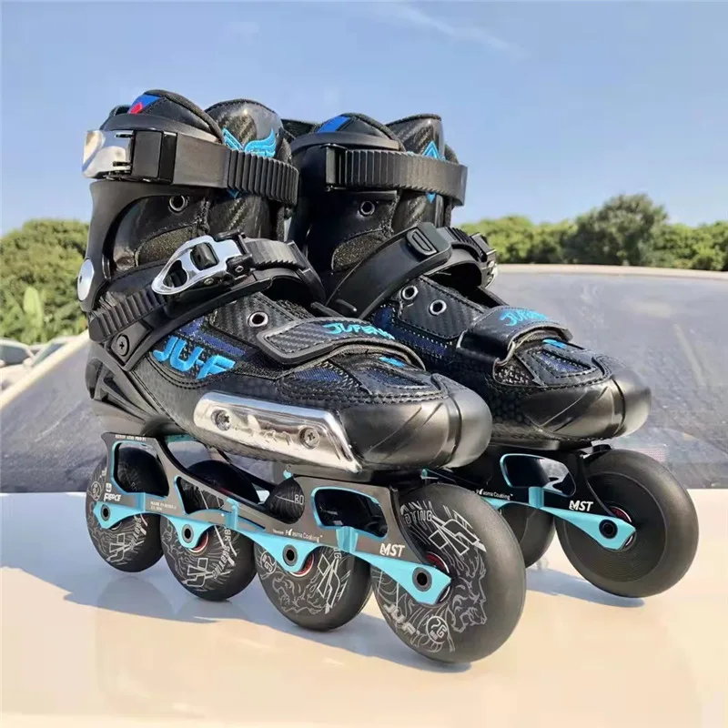 Cool Professional Slide Inline Skates Shoes with Thick Inner Boot Strengthen 76mm 80mm Roller Skates Patines Sliding Brake Shoes