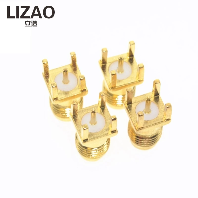 LIZAO 5PCS SMA Female Plug PCB Mount Straight Hot Launch RF Coaxial Connector Antenna Adapter Accessory