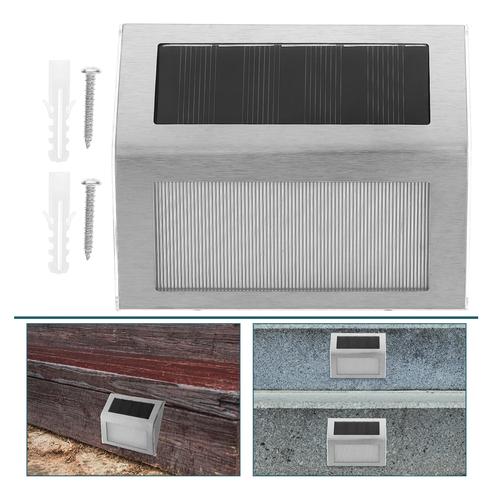 

4pcs Solar Stair Light LED Step Lights Durable Plastic Solar Powered Outdoor Wall Lamp Garden Deck Path Lighting Solution