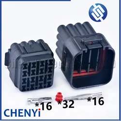 1 Set Black 16 Pin Auto Waterproof Electric Wire Cable Connector Male Or Female Socket Plug 6085-0510 6188-0353 6185-0510