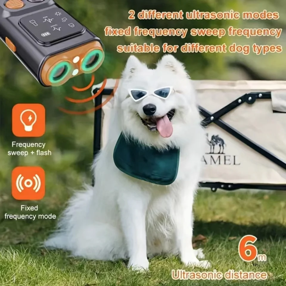 New Pet Dog Repeller Ultrasonic Dog Training Device Rechargeable Anti Dog Bark Stop-Barking Deterrent Device With LED Flashlight