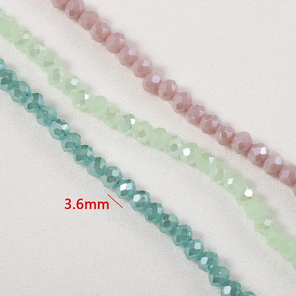 1 Strang Kristallglas-Rondellperlen, facettierte runde lose Spacer-Perlen für Schmuckherstellung, DIY-Armband- und Halskettenzubehör – Detail 1