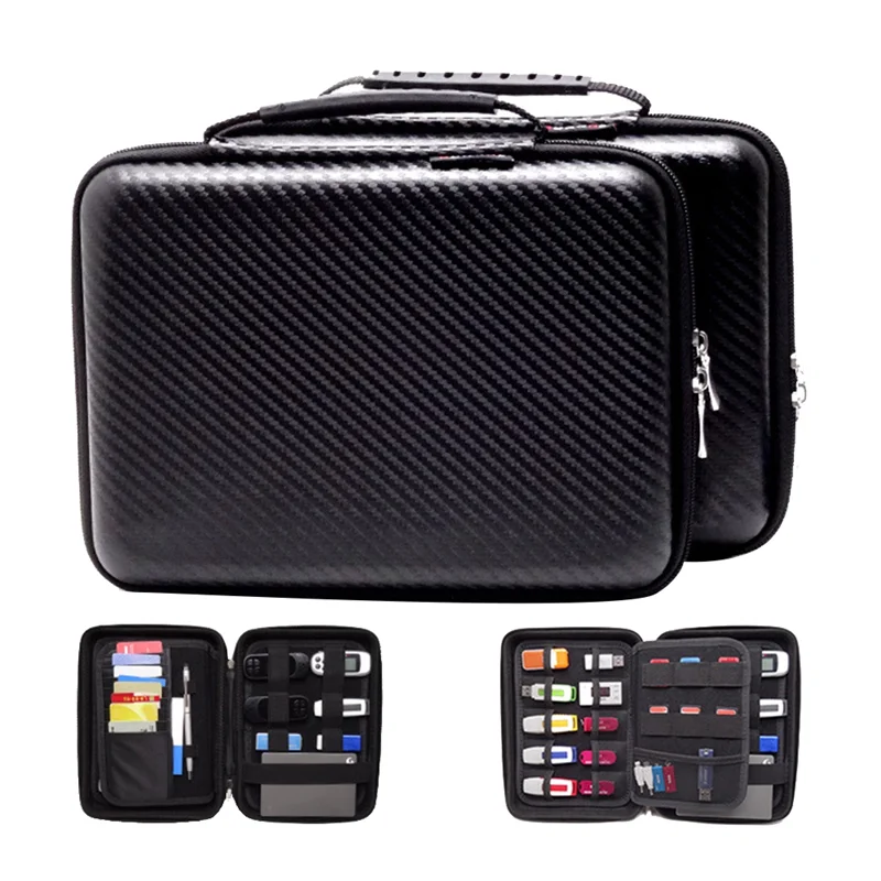 -MEOF الالكترونيات منظم الكابلات حقيبة محرك فلاش USB بطاقة الذاكرة HDD حالة السفر SD SDXC SDHC حامل البطاقة المنظم