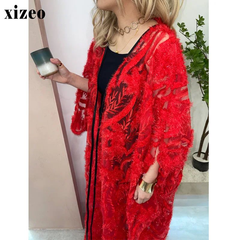 XIZEO-cárdigan de manga larga para mujer, caftán de estilo africano, a la moda, ideal para regalo de boda y fiesta, Otoño e Invierno