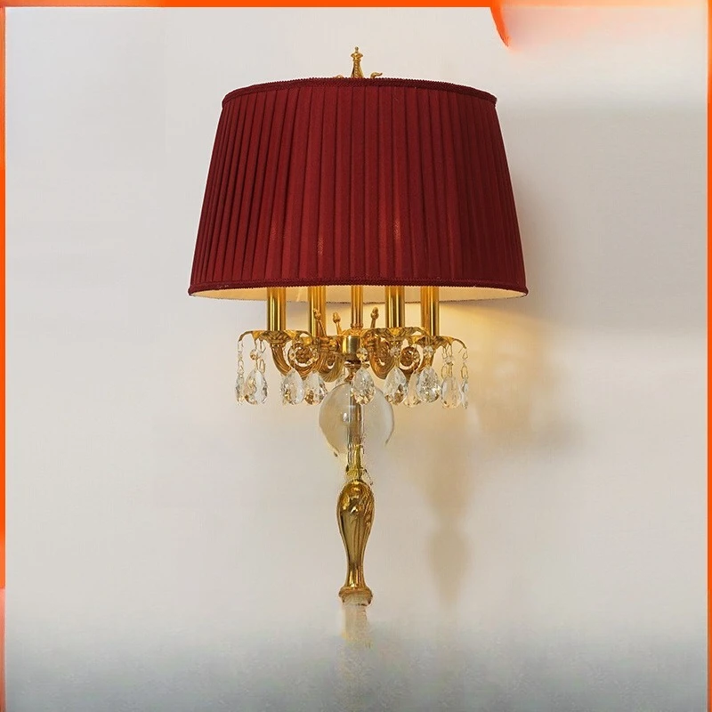 

Французская полностью медная хрустальная настольная лампа для спальни, прикроватная тумбочка для гостиной, кабинета, европейская роскошная свадебная комната в стиле ретро
