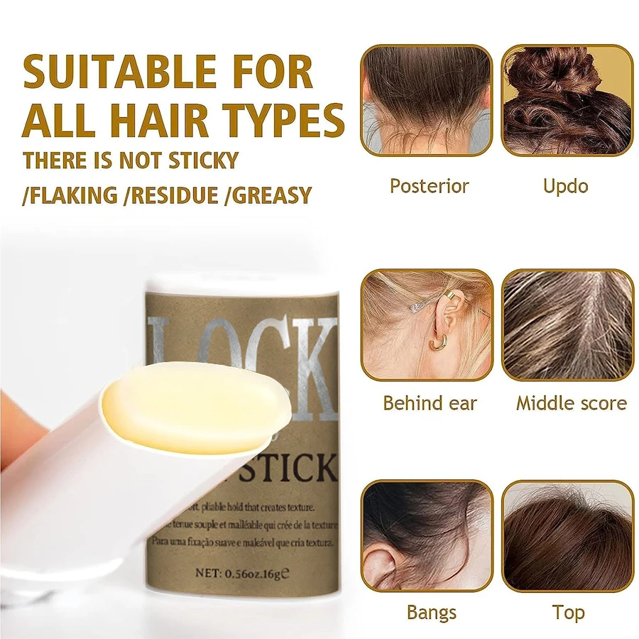 LOCKMIO Hair Wax Stick for Women and Kids Long Lasting Hold Pomade Control Broken Frizz Flyaway Styling Wax for Natural Wigs