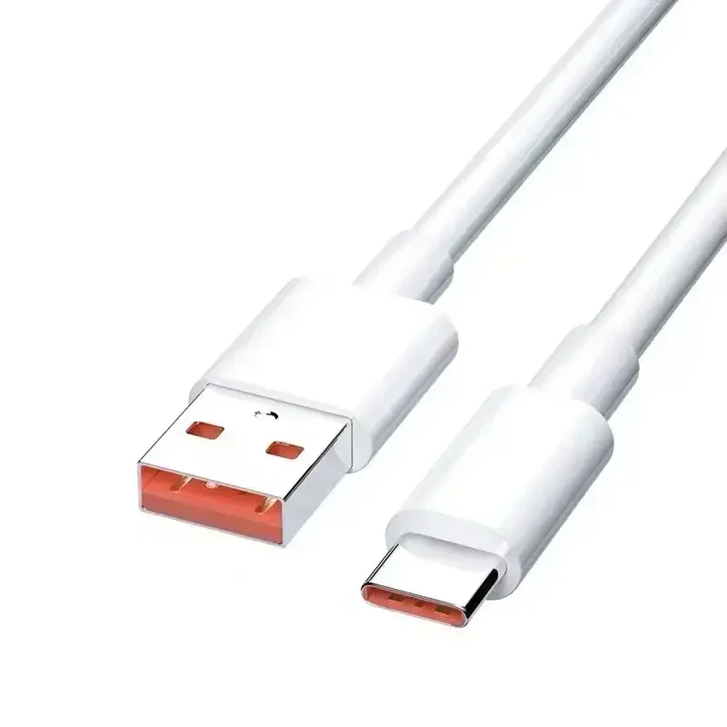 Cable de datos de carga súper rápida 6A adecuado para Huawei Xiaomi Honor tipo C carga Flash naranja Cable de carga de teléfono móvil 66W