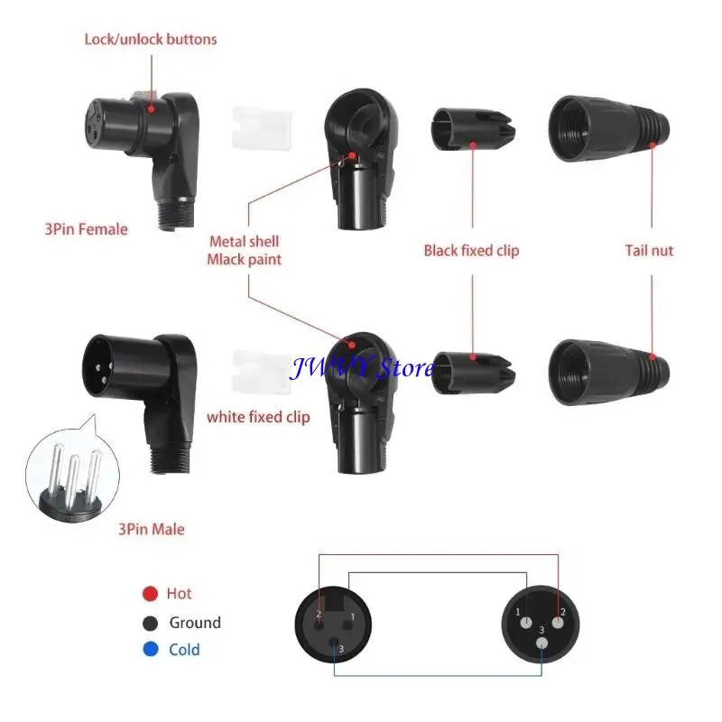 573A Adjustable 3Pin Connection Adapter 3 Pin Female/Male Connector
