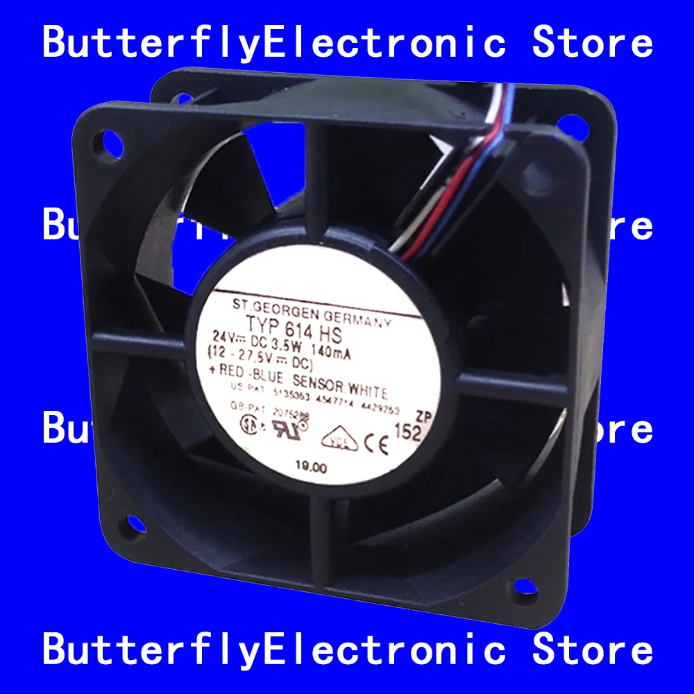 NEW ORIGINAL TYP 614HS 614 HS 24VDC 3.5W COOLING FAN 6025 6CM 60*60*25MM