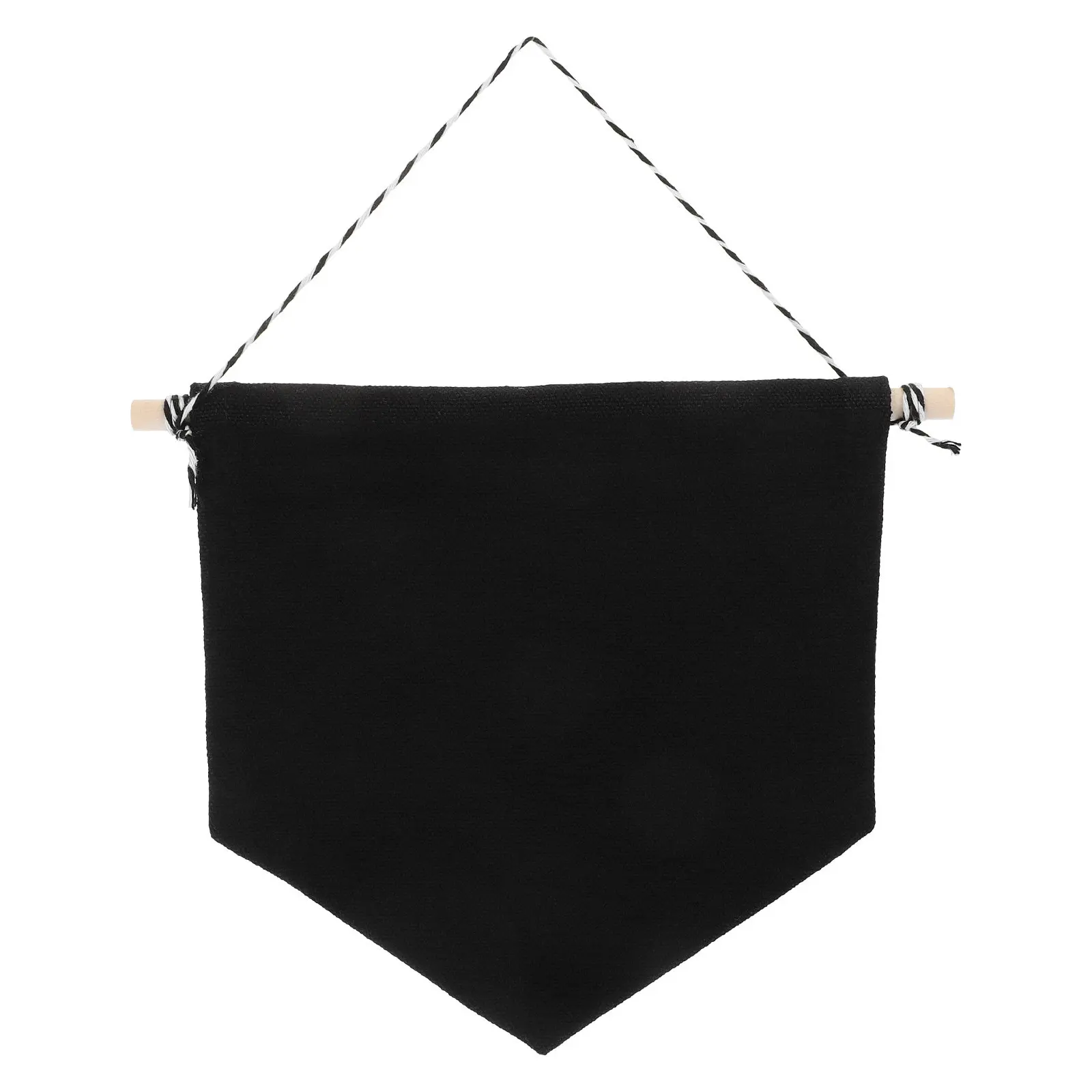 Pin Display Pennant Banner Plain Blank Canvas Black Small Stylish Cotton Badge Flag Wall Hanging Organizer Display