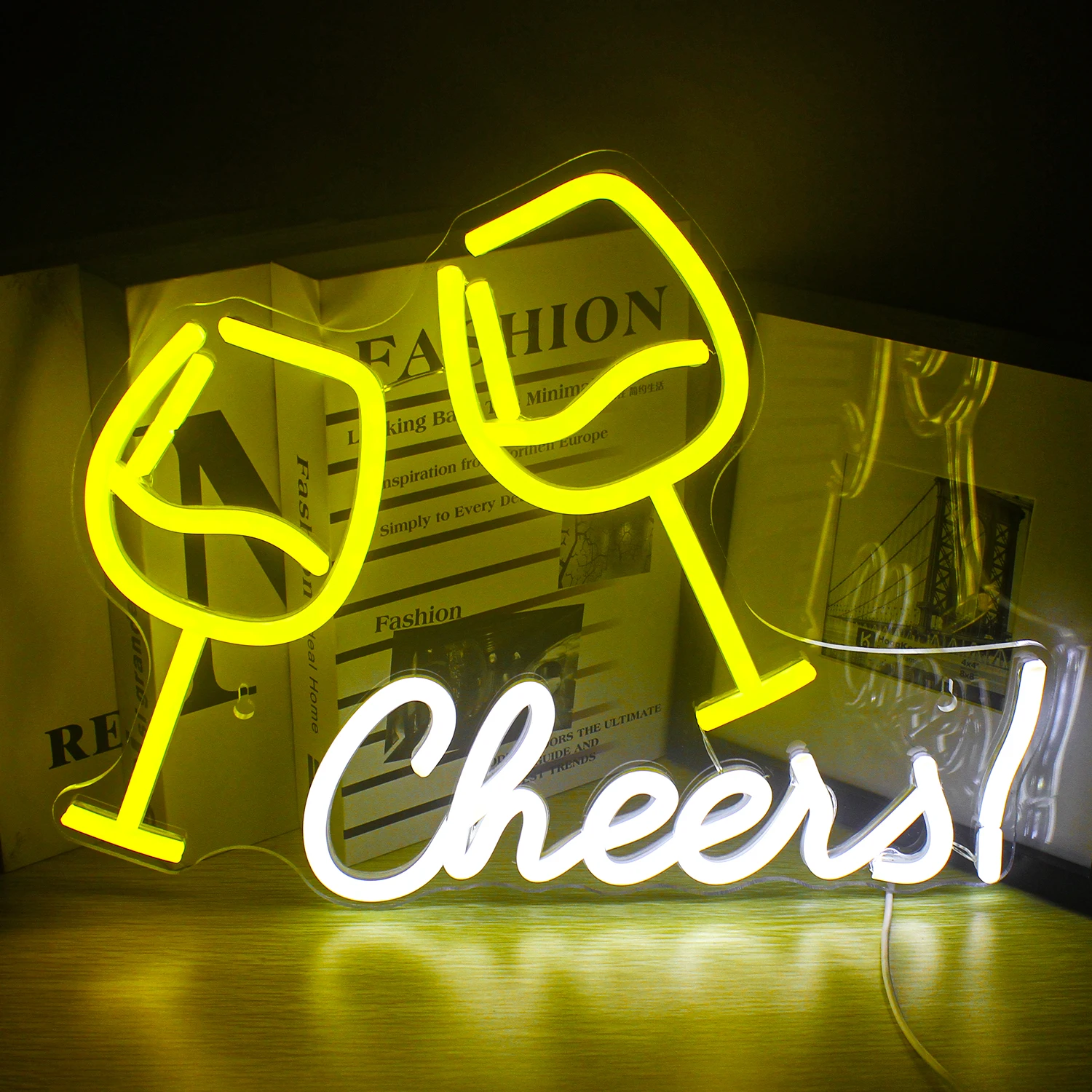 

Ineonlife Cheers Neon Sign LED Light USB Powered Bar Wedding Club Party Office Children Room Bedroom Wall Decor Lamp Gift