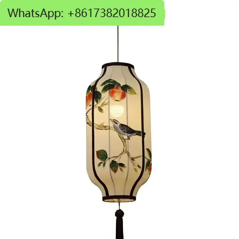 

Customized Chinese-style fabric chandelier balcony antique red lantern classical hotel teahouse characteristic lamps restaurant