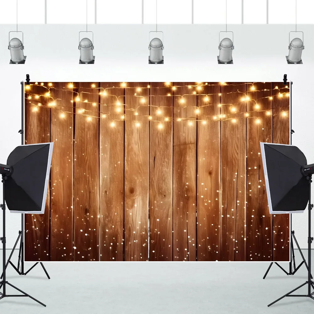 Latar belakang kayu fotografi emas berkilau putih coklat papan kayu abstrak Baby Shower pernikahan pesta ulang tahun dekorasi latar belakang