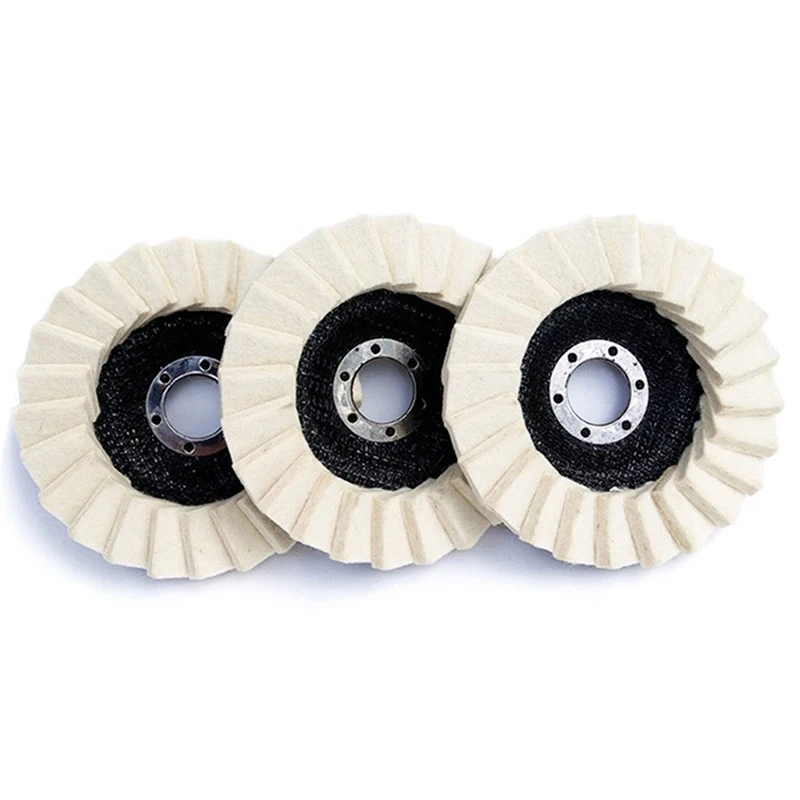 125mm Polishing Wheels 5inch Flap Felt Louver Disc Angle Grinder Wool Buffing Wheel Metal Waxing Polishing Disc