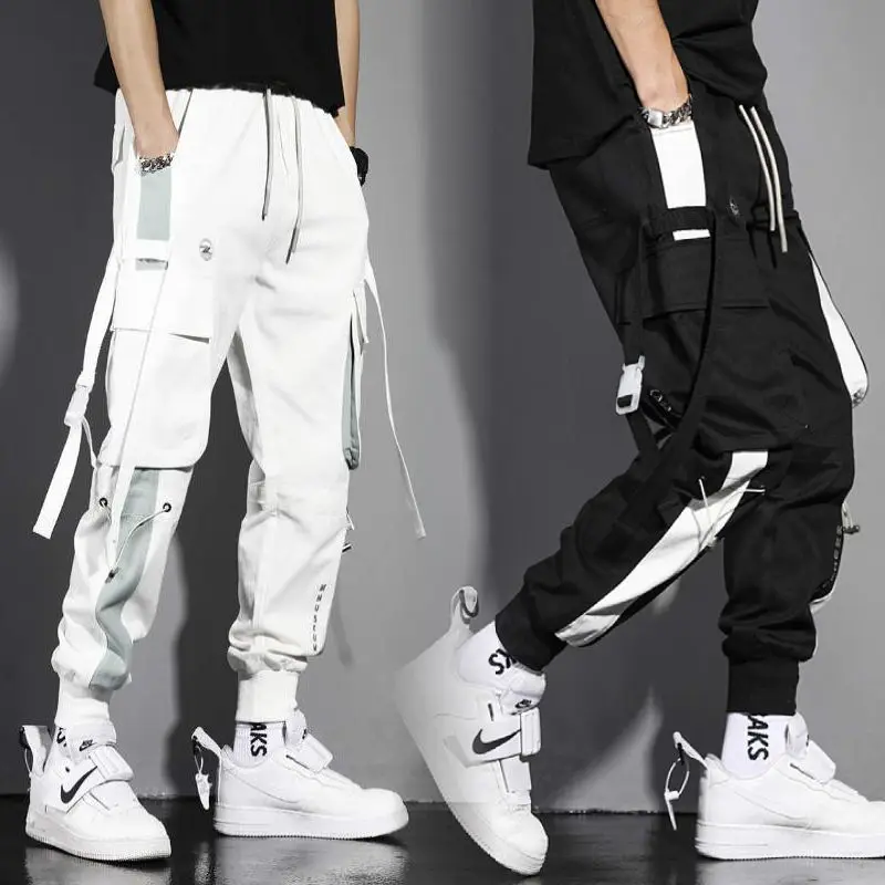 

Men's Summer Thin Cotton Work Pants Loose Fit High Street Sle Trousers Casual Loose Cuffed Long Trousers Faionable Youth
