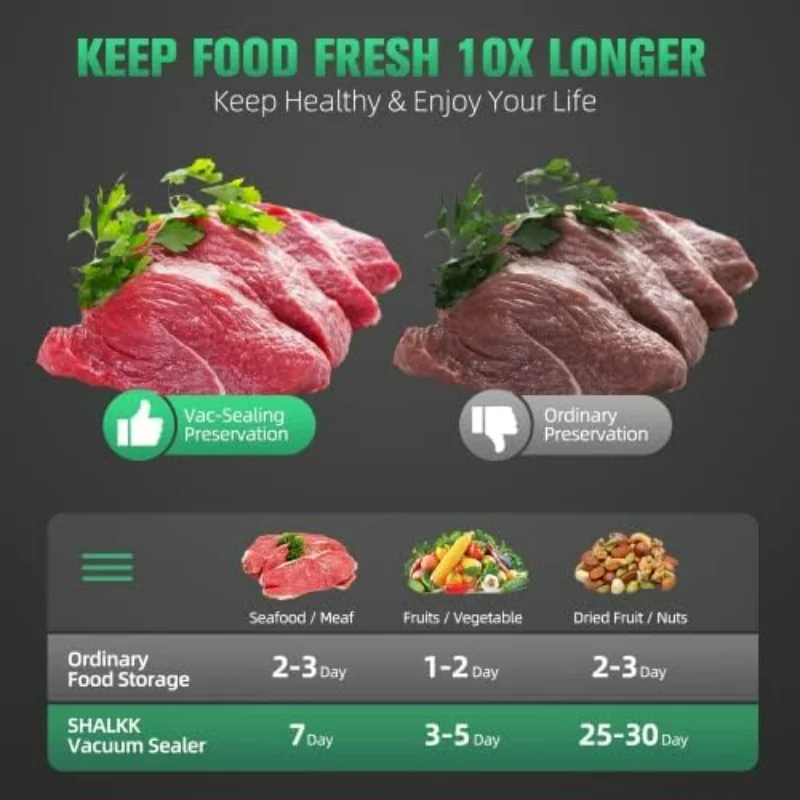 ماكينة سد الفراغات، ماكينة غلق الطعام، نظام ختم الهواء الأوتوماتيكي لتخزين المواد الغذائية، أوضاع الطعام الجاف والرطب، تصميم مدمج 12.