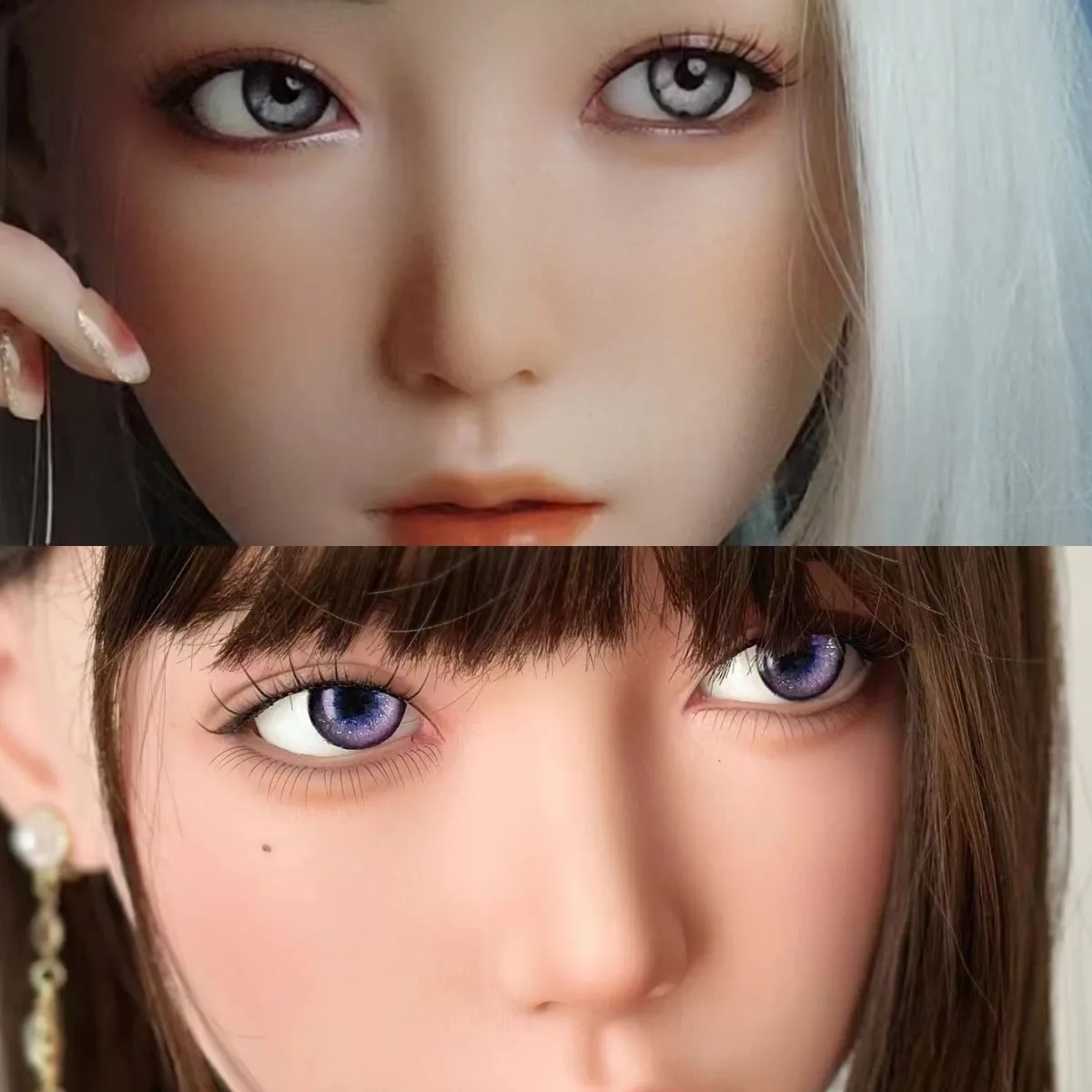 دمية سيليكون مع مقل عيون بلود شوت، دمية بالحجم الطبيعي مع عيون واقعية، أكريليك جميل على شكل قارب، تلاميذ 30 مم، قطر 14 مم #2