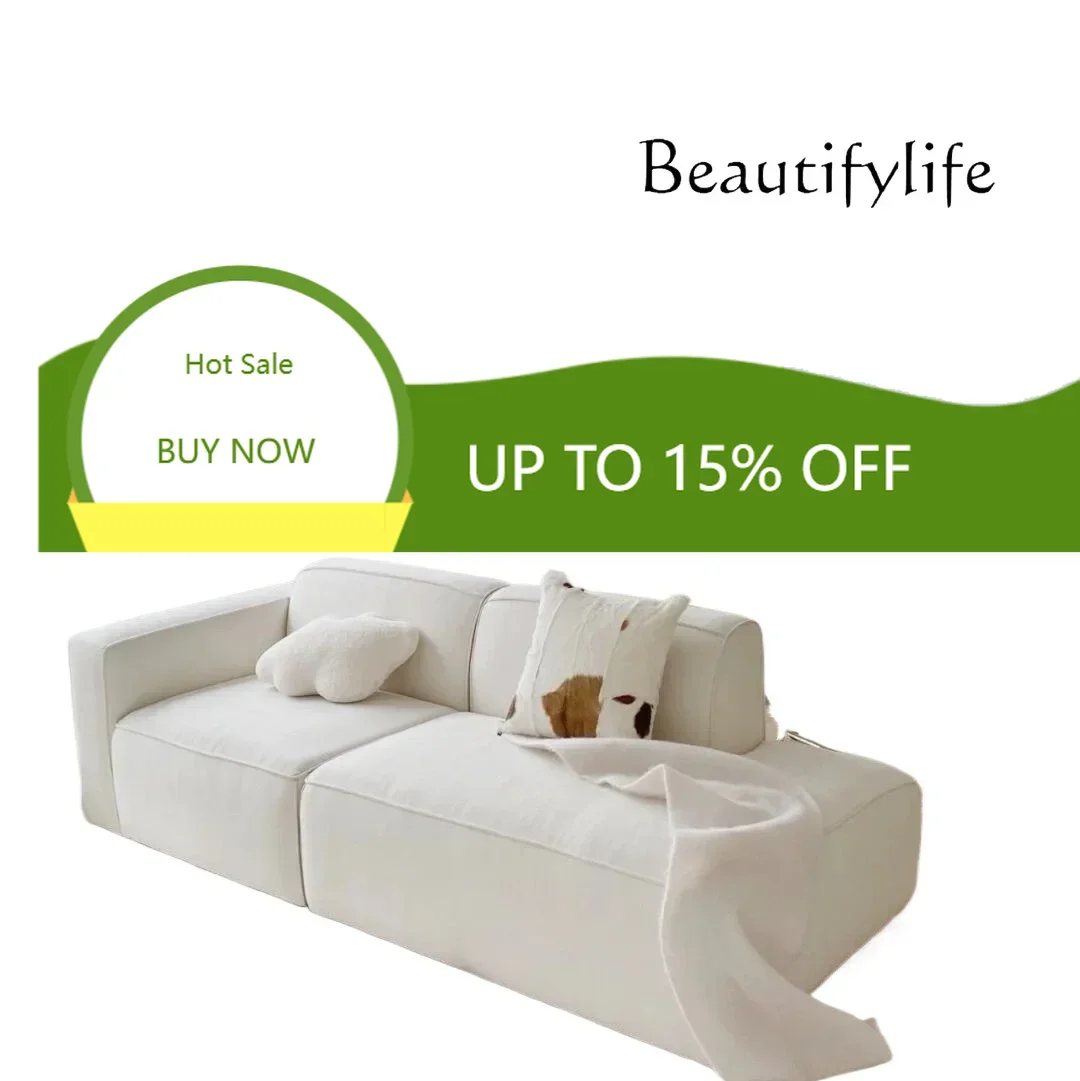 

Скандинавский диван в кремовом стиле, тканевый, для дома, для небольшой квартиры, модульный, угловой диван X
