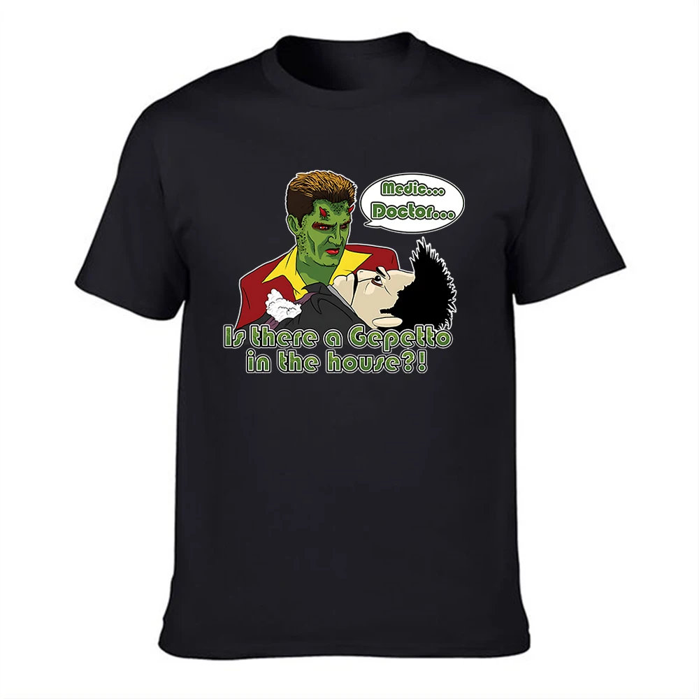 Camiseta de algodón para hombre, estampado divertido de diablo y muñeco, con la frase: ¿Hay un Gepetto en casa? Camiseta informal con estampado gráfico para películas y comedias