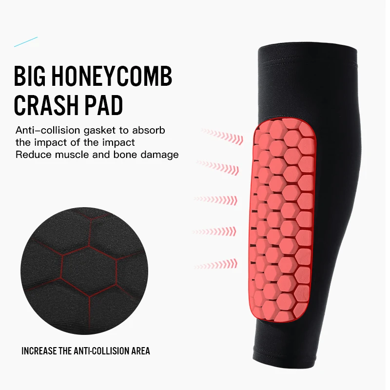 Honeycomb Anti-Colisão Leg Guards, Esportes ao ar livre, Fitness, ciclismo, basquete, esportes diários, proteção contra lesões, 1 pc