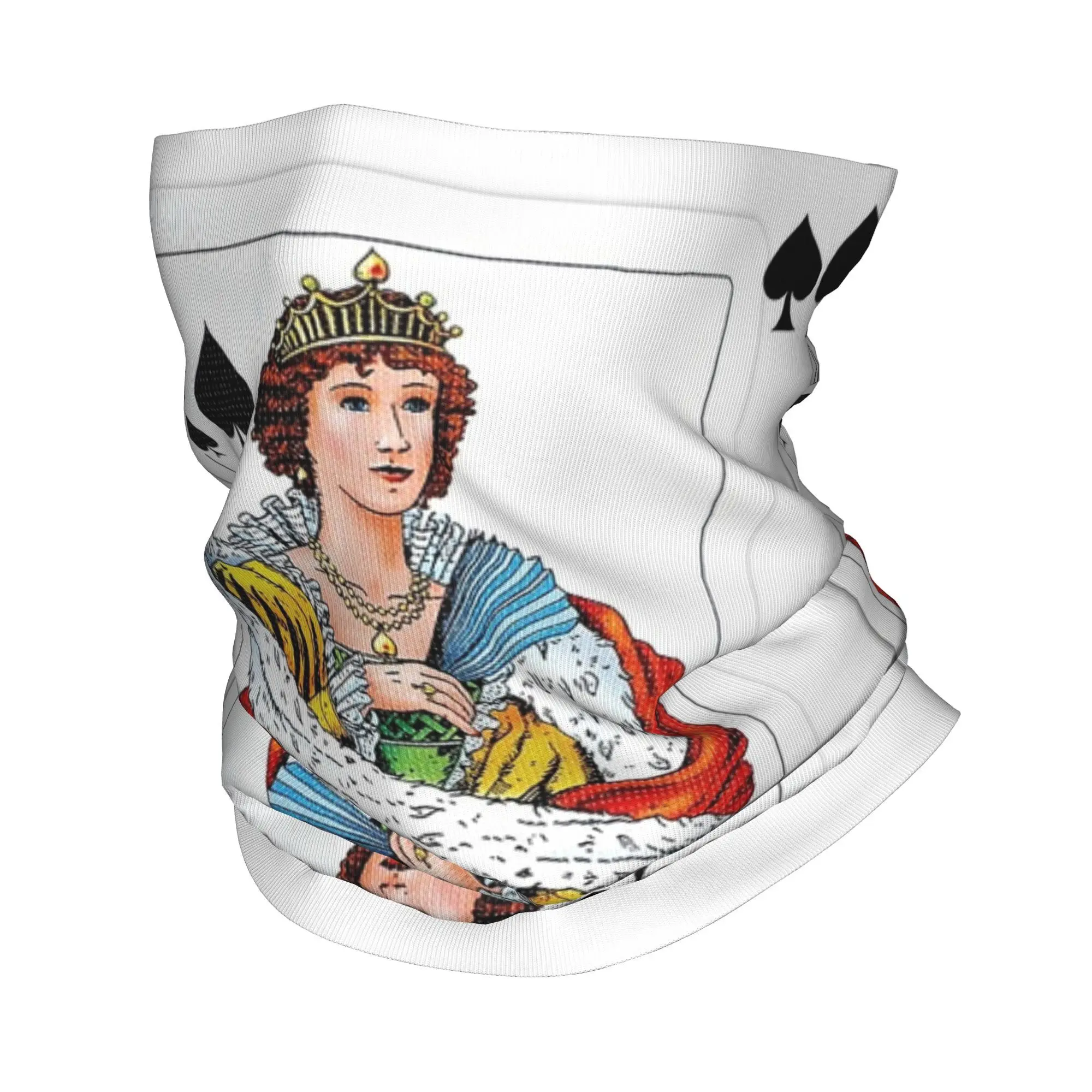 

Spades queen Bandana Neck Cover Printed Wrap Scarf Warm Face Mask Hiking Fishing Unisex Adult Breathable