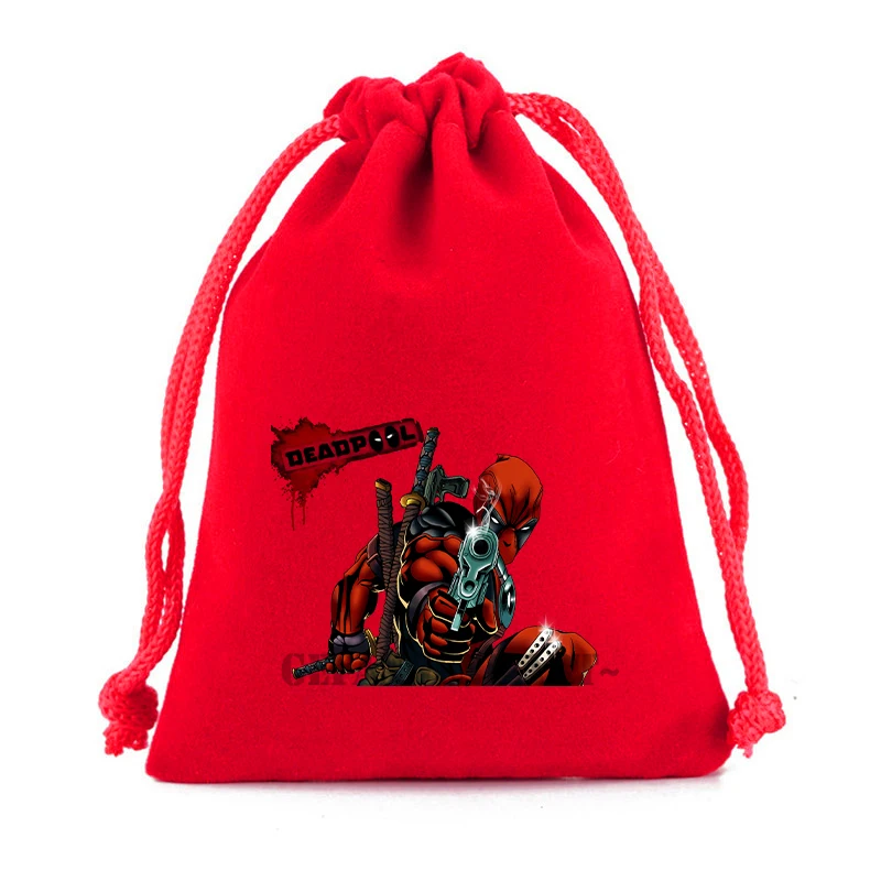 Disney Marvel Deadpool Drawstring Bag Shopping Kids Girl Childern Student Portable Anime Movie DIY Party Hand Pocket Gifts Pouch