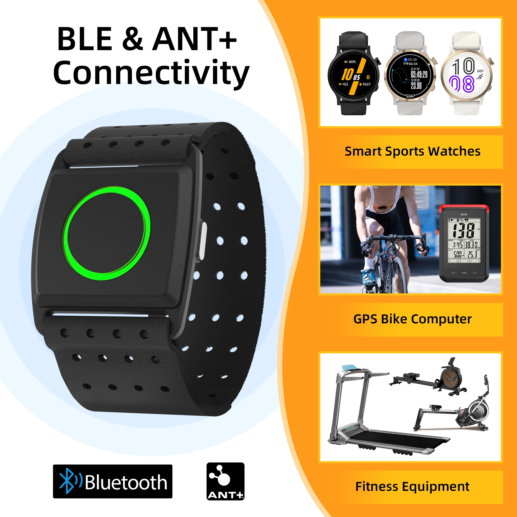 EZON C022 Pro مراقب معدل ضربات القلب حزام الصدر Bluetooth5.1 ANT + HR الاستشعار HRM 5 ATM مقاوم للماء استخدام ل Strava Wahoo Zwift