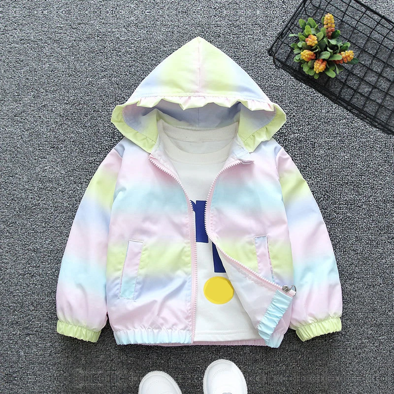Spring Baby Girls Jacket Korean Style Toddler Kids Thin Jacket For Girls Coats Autumn Children Girls Hooded Trench Coats