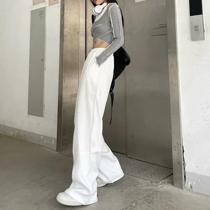 

Spring Women Wide Leg Pants Solid High Waist Straight Pant Korean Streetwear Loose Casual Sweatpants Long Trousers Y2k Pants