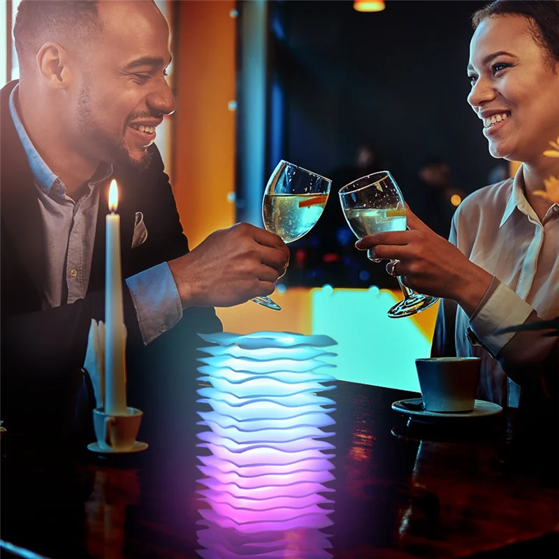 AB46-Dynamic Lighting Colorful Night Light Touch Sensor Bedside Lamp With 3D Illusion Design 7 Colors Remote Control LED Lamp