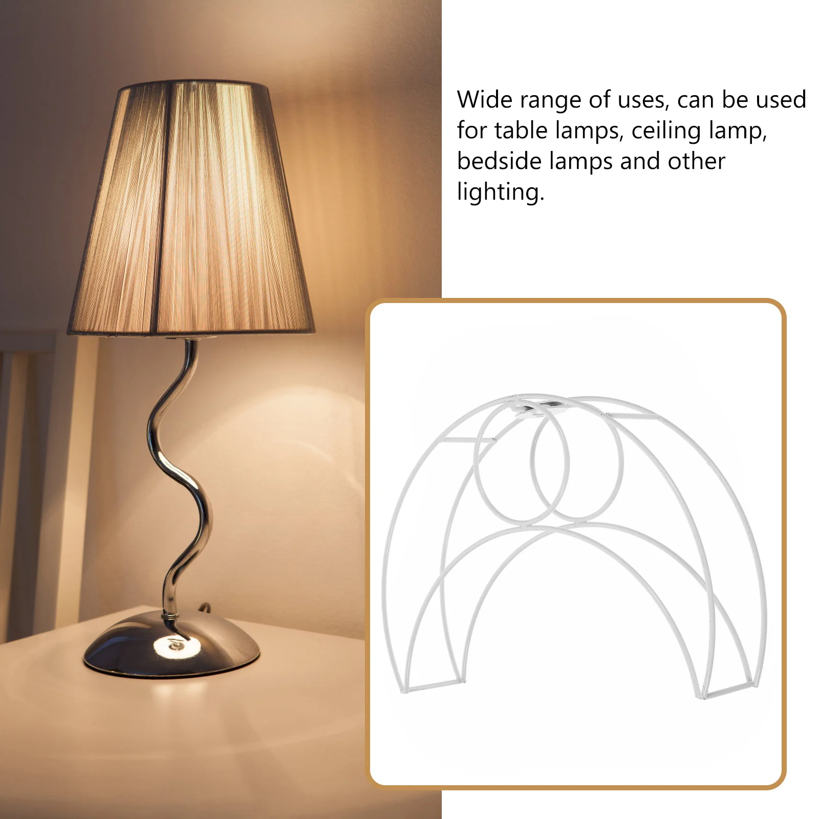 Metal Lamp Cage Light Cage Guard Diy Moon Shape Lampshade Frame Pendant Light Cover Decorative Wire Lamp Shade Ceiling Light
