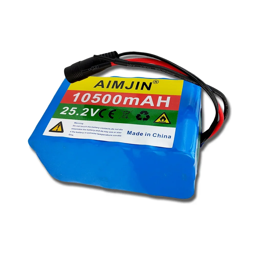 25.2V 10.5Ah 10500mAh 18650 Lithium Battery Pack 6S3P for Electric Bike Scooter Lawn Mower Toy Battery