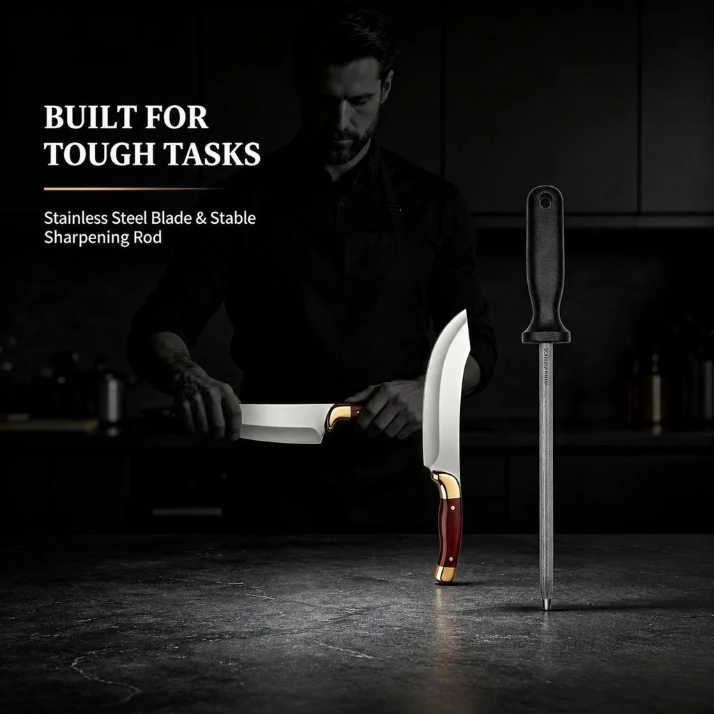 Kitchen Gadgets For Chefs - Set Pisau dan Pengasah, Pisau Koki