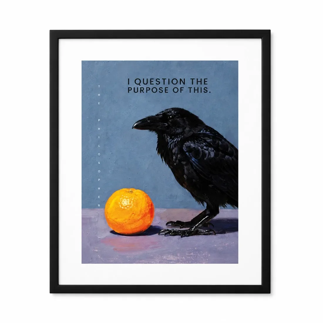 1pc frameless Canvas Painting Crow The Philosopher Poster,Canvas Wall Print,Modern Art Illustration,High‑Grade Home Decoration A