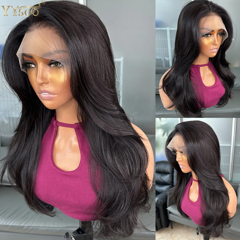 

Черные многослойные волосы, термостойкие бесклеевые фронтальные парики, натуральные волнистые 13x4 Futura, синтетические парики спереди, для чернокожих женщин