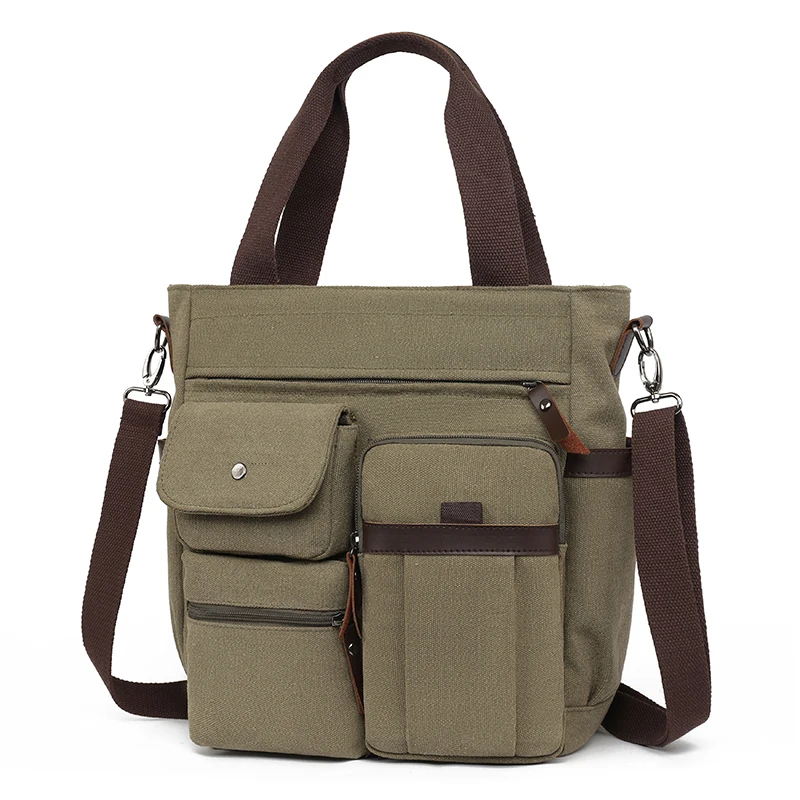 حقيبة يد للجنسين مع حزام كتف وسحاب قابل للفصل - حقيبة كروس للرجال والنساء على الطراز القديم، سفر متعدد الوظائف ب #3