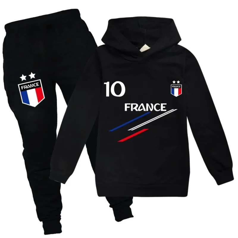 Kids Clothes Baby Boys France Football 10 Tracksuit Tops Pants 2PCS Children Boy Spring Autumn Outfits Girls Sets 2-15 Years