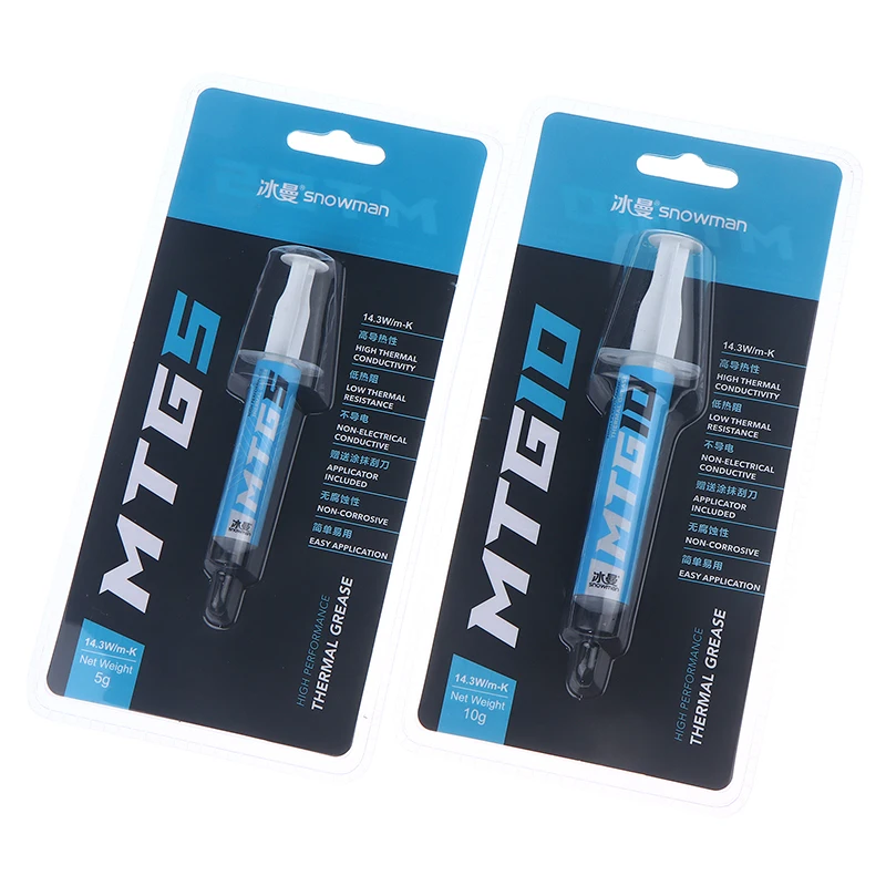 

1Set Syringe MTG5/MTG10 Thermal Conductive Grease Paste 14.3W/mk 5g/10g For Grease Desktop Computer Laptop Graphics Card Chip