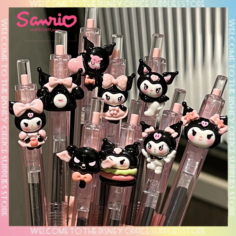 

Cartoon Kuromi Gel Pen Cool Easy To Use St Head 0.5mm Black Gel Pen Cute Cartoon Pendant Erasable Pen School Supplies.