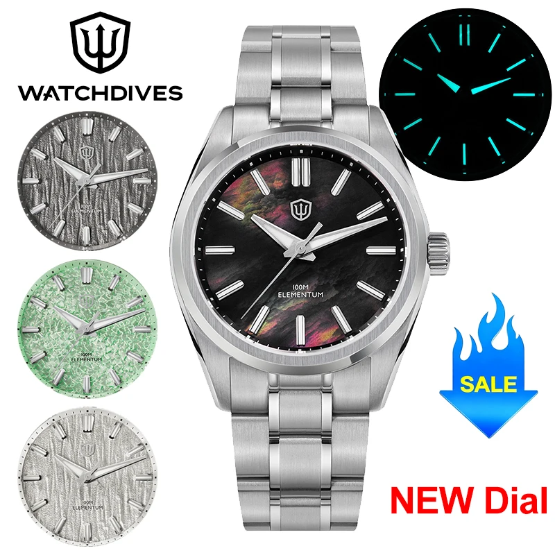 Watchdives WD0003C Quartz Watch New ice Crack Dial Sapphire Luminous Luxury Watch VH31 Sweep Seconds Movement 10Bar Watches